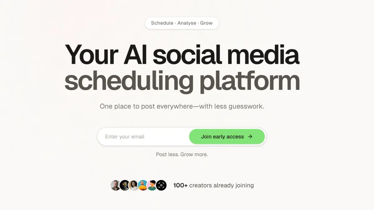 PostPiper product preview showing the social post scheduling interface